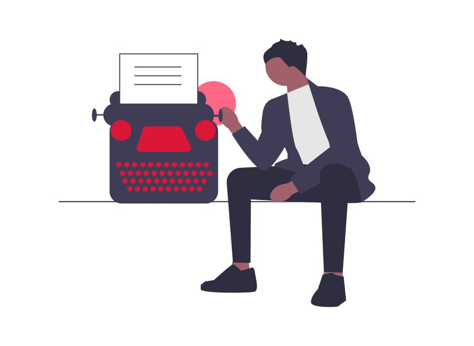 writer with a type writer